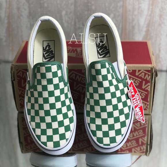 Vans Shoes - VANS Classic Slip On Checkerboard Grape Green W